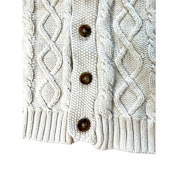 Okie Dokie Cream Cable Knit Shawl Collar Cardigan Sweater 18 months Winter Kids - Picture 3 of 7